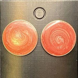 Gold Tone and Mauve Swirl Earrings VINTAGE